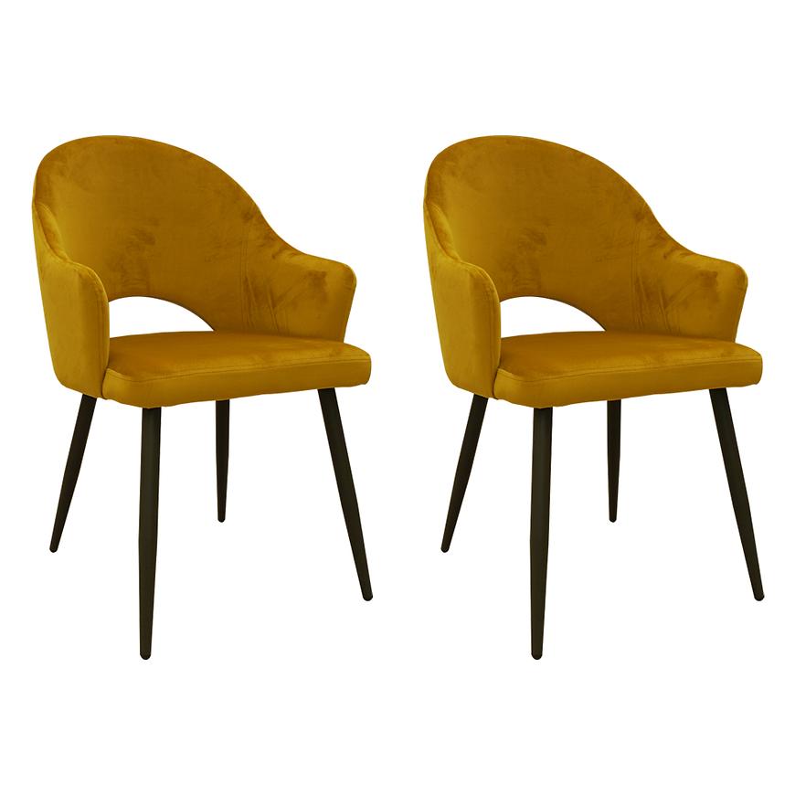 Židle Goda Žlutá/Černá – 2 ks Baumax