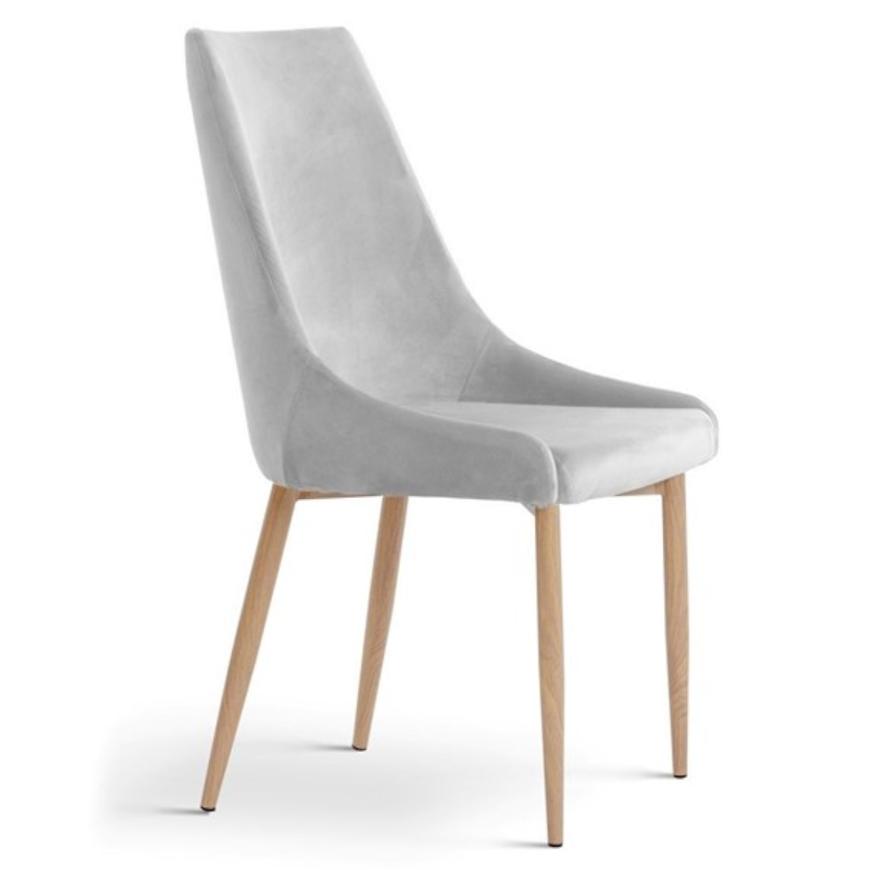 Židle Luis Velvet stříbrný/ Noha Dub Baumax