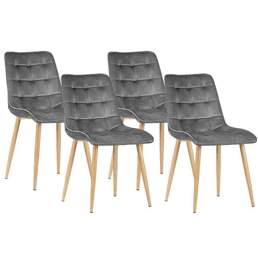 Židle Moli Šedá/ Noha Dub - 4 ks Baumax