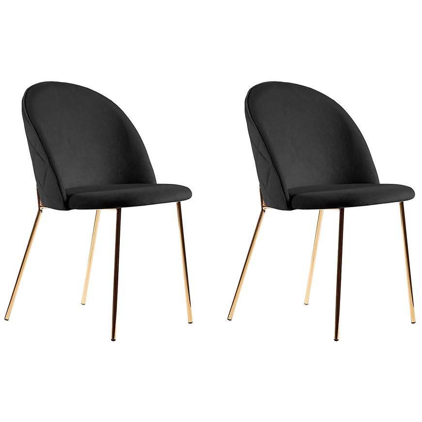 Židle Mussi 2 Černá/ Noha Zlatý - 2 ks Baumax