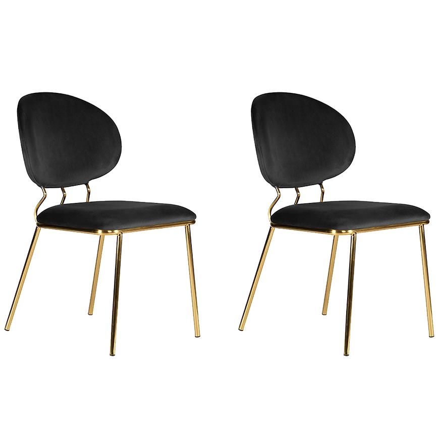 Židle Nicea Černá/ Noha Zlatý - 2 ks Baumax