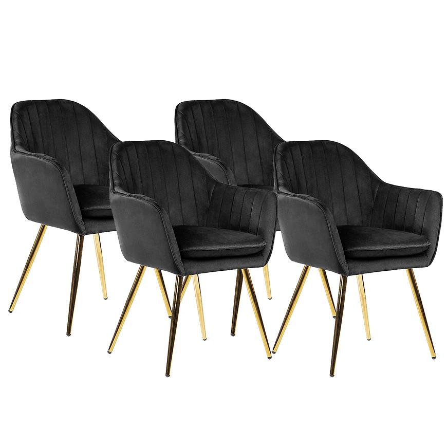 Židle Roma 2 Černá/ Noha Zlatý - 4 ks Baumax