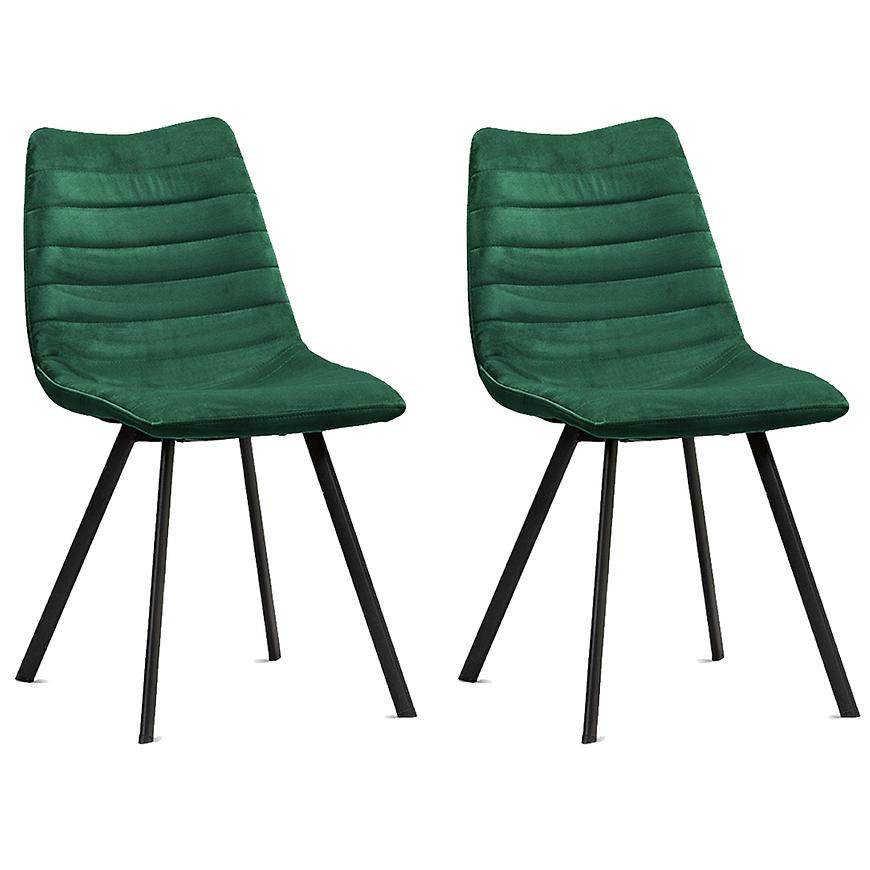 Židle Roxa Zelená/ Noha Černá - 2 ks Baumax