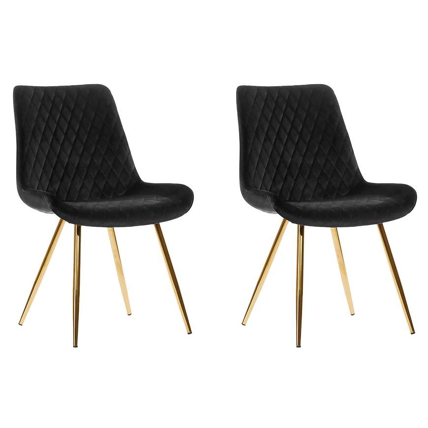 Židle Sandiego Černá/ Noha Zlatý - 2 ks Baumax