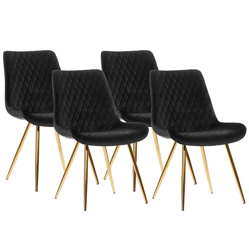 Židle Sandiego Černá/ Noha Zlatý - 4 ks Baumax