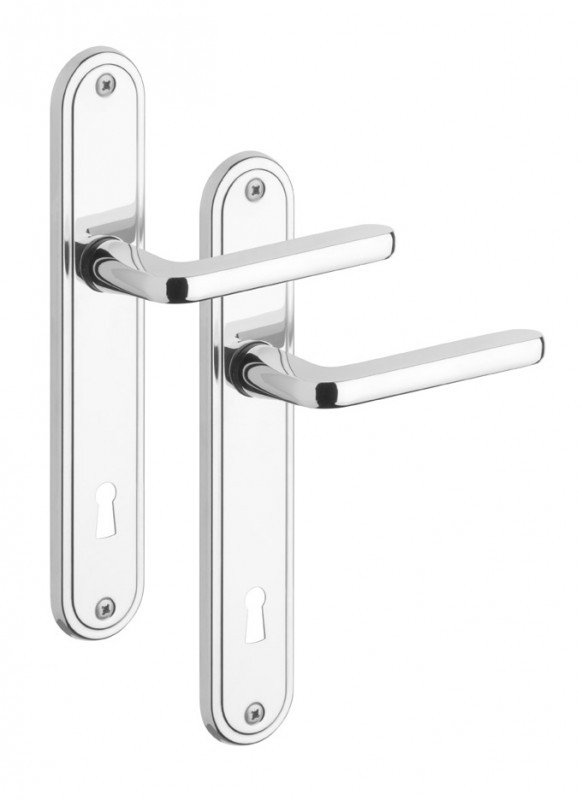 Rostex Klasik dveřní kování - klika-knoflík pro klíč 90mm Cr Nerez