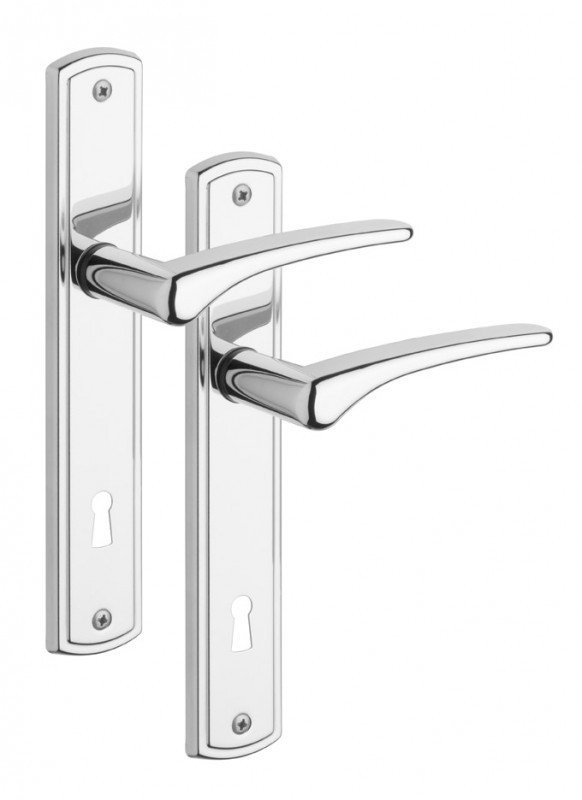 Rostex Kredo štítové dveřní kování - klika - klika pro vložku 90mm Cr Nerez