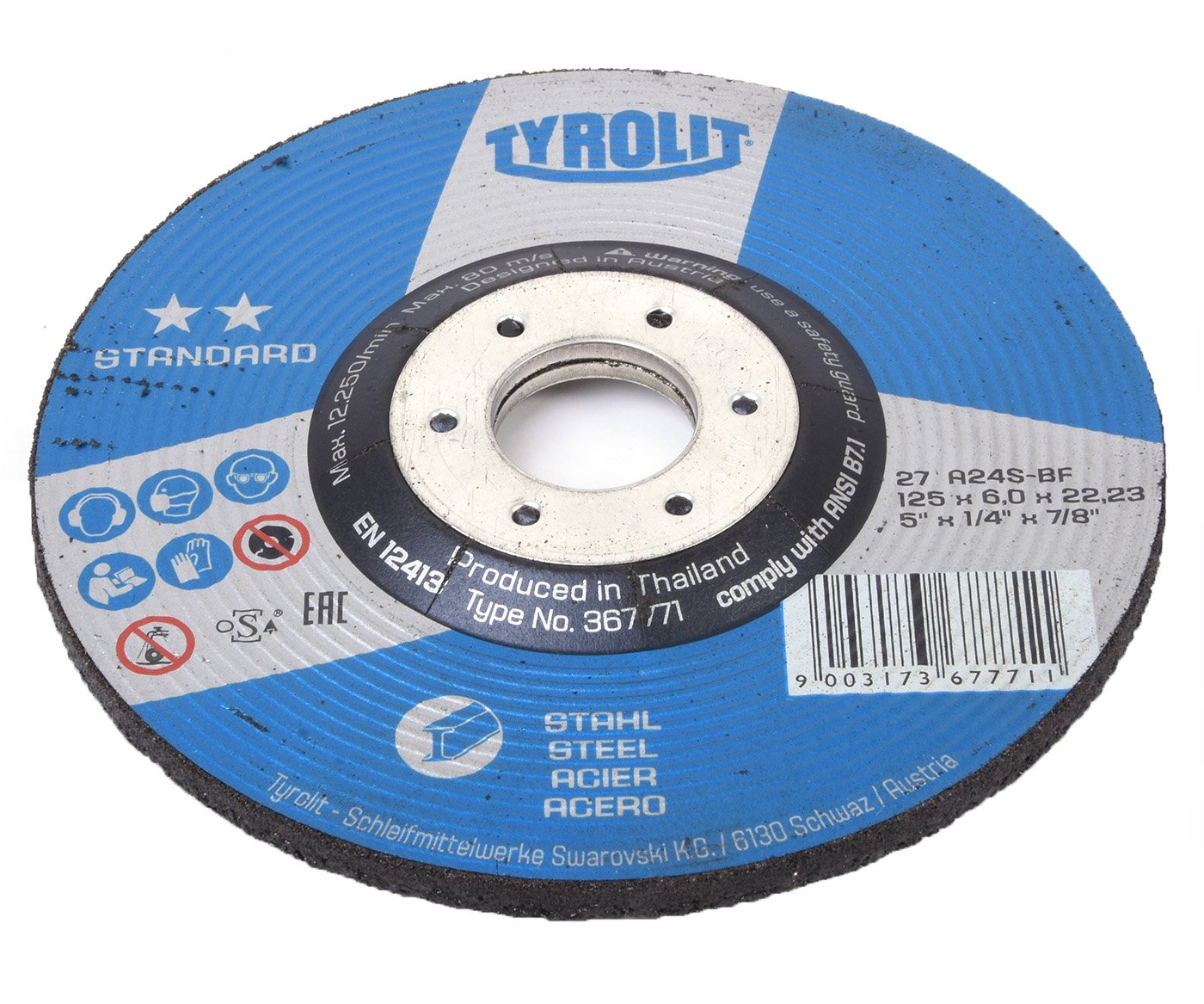 Kotouč brusný ocel/nerez Tyrolit - 125x6mm
