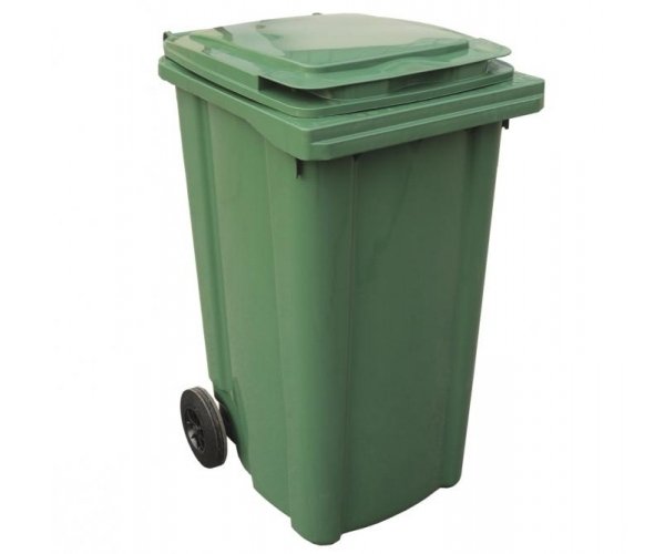 Popelnice plastová 240l s kolečky - zelená