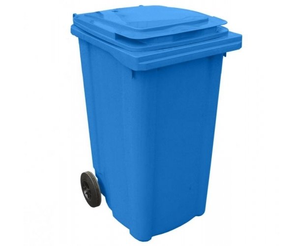 Popelnice plastová 240l s kolečky - modrá