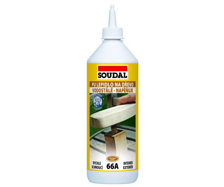 Lepidlo na dřevo 66A PU Soudal - 750g