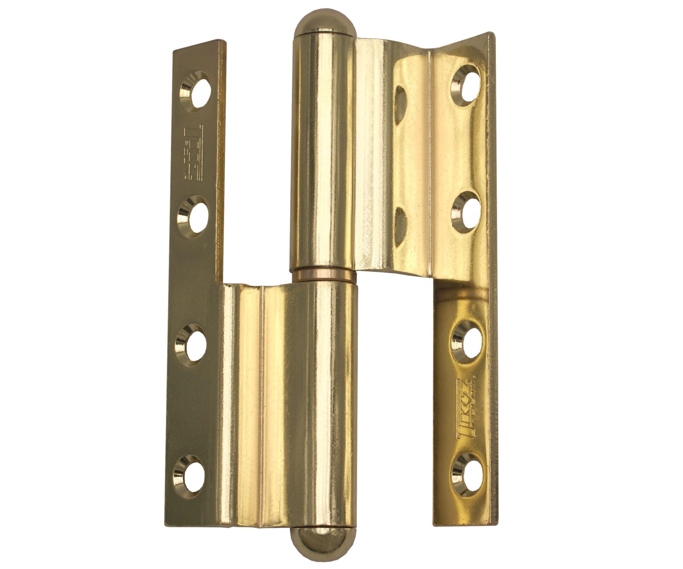 Závěs dveřní lomený 120 - pravý pomosazený