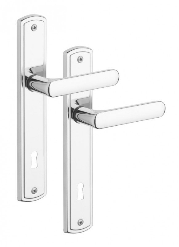 Rostex Profio štítové dveřní kování - klika - klika pro klíč 72mm Cr Nerez