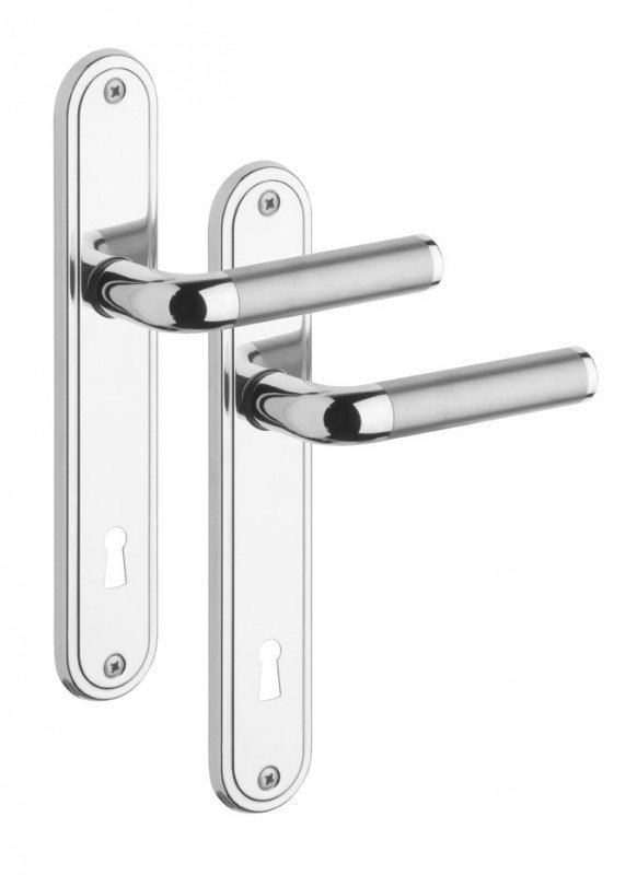 Rostex Real štítové dveřní kování - klika - knoflík pro klíč 90mm Ti
