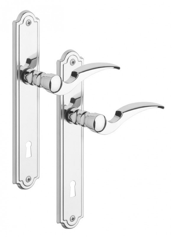 Rostex Adria štítové dveřní kování - klika-klika pro klíč 72mm Cr Nerez