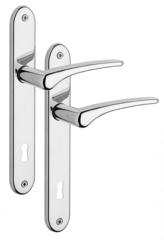 Rostex Sonet štítové dveřní kování - klika - knoflík pro vložku 90mm Cr Nerez