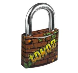 Zámek visací Tokoz barevný různé - Graffiti