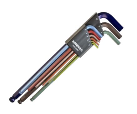 Sada imbus klíčů 9ks 1.5-10mm Color Guard Bondhus - BLX9MXLCG prodloužená