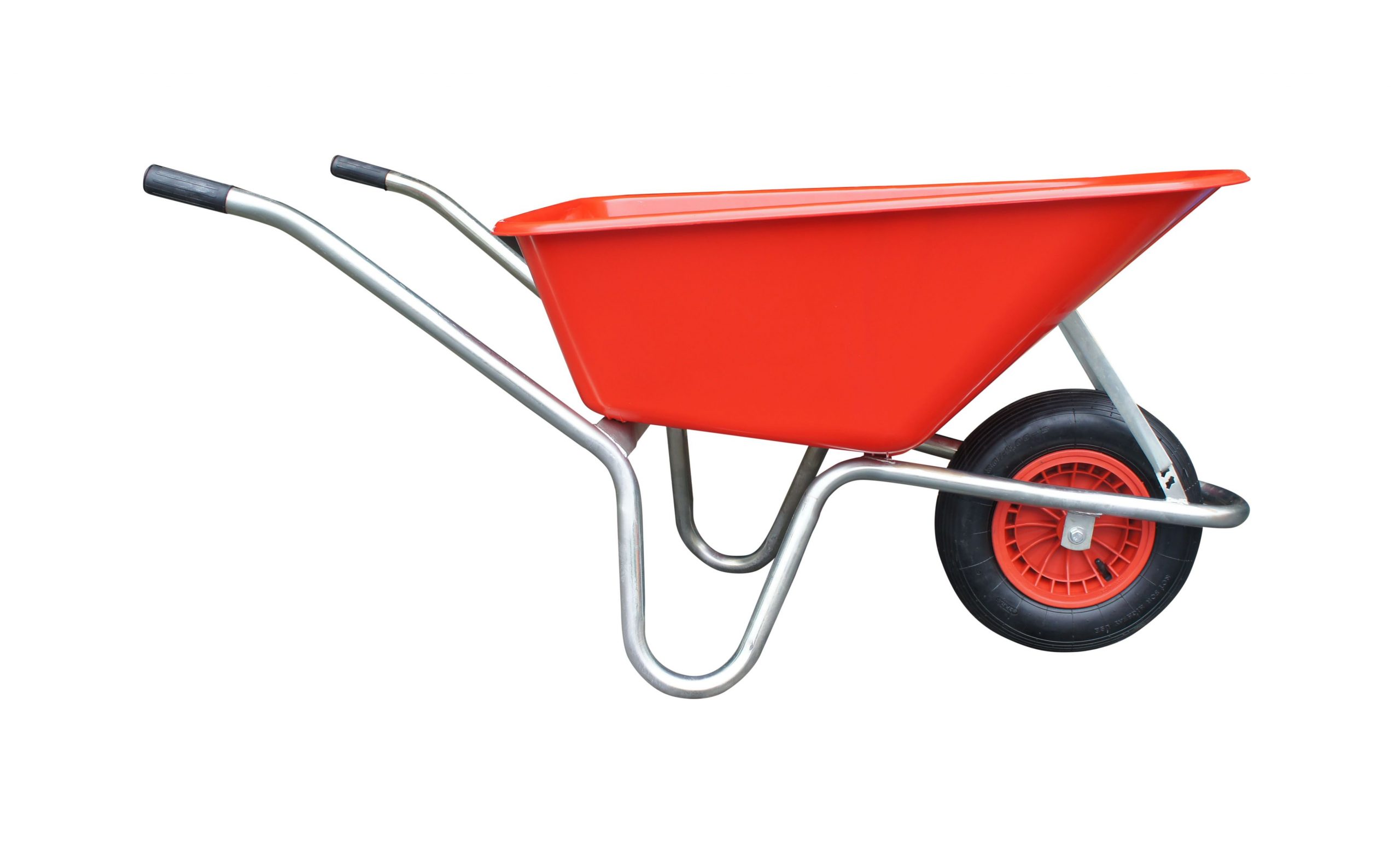 Kolečko zahradnické Livex 100l - červené/Zn rám