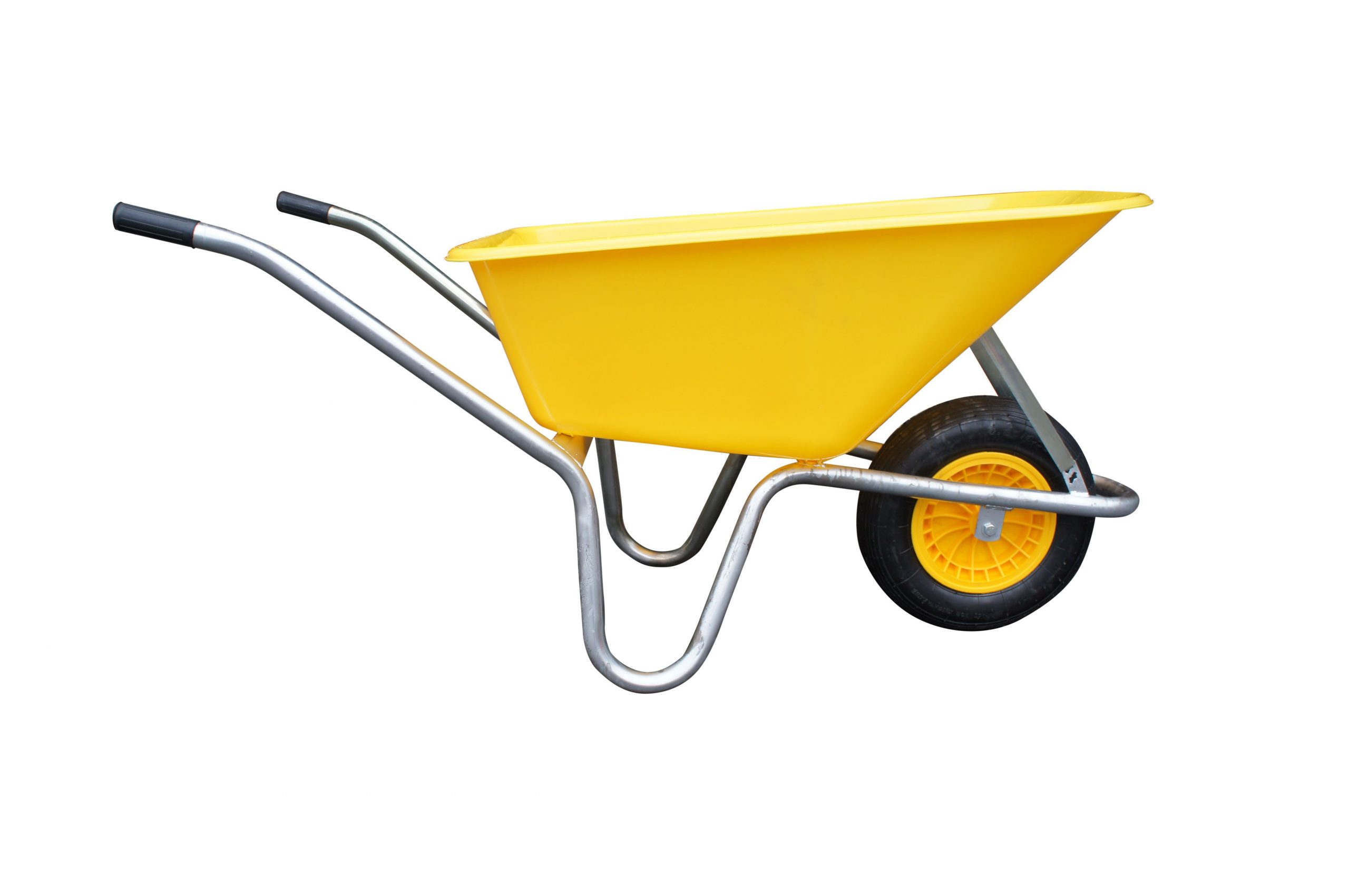 Kolečko zahradnické Livex 100l - žluté/Zn rám