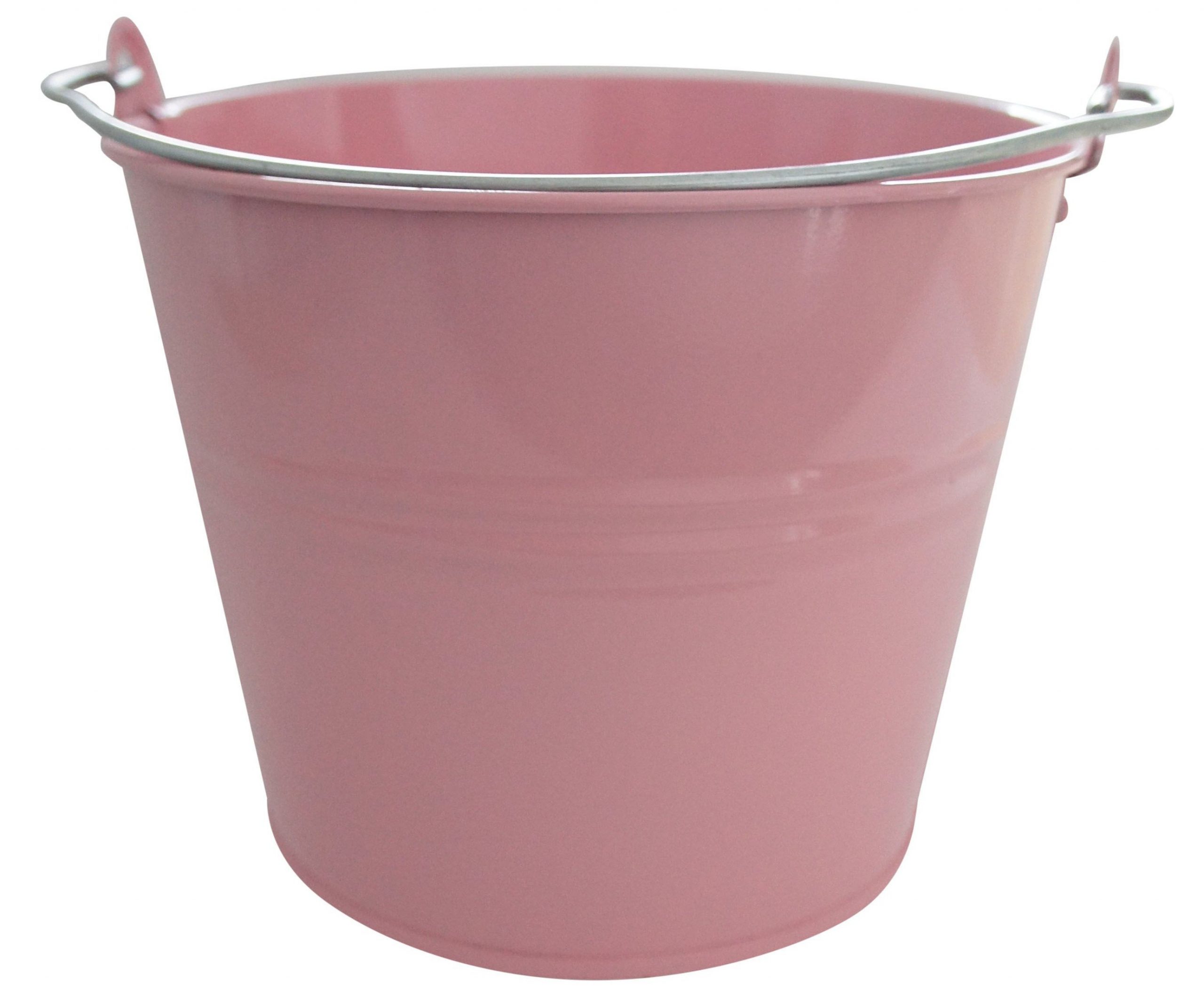 Vědro plechové lakované - 5l růžové