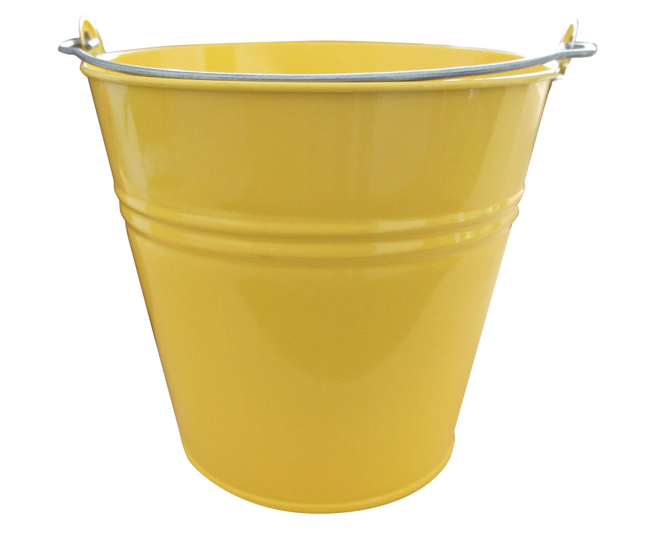 Vědro plechové lakované - 7l žluté
