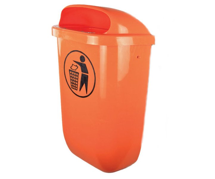 Koš odpadkový venkovní 50l - oranžový