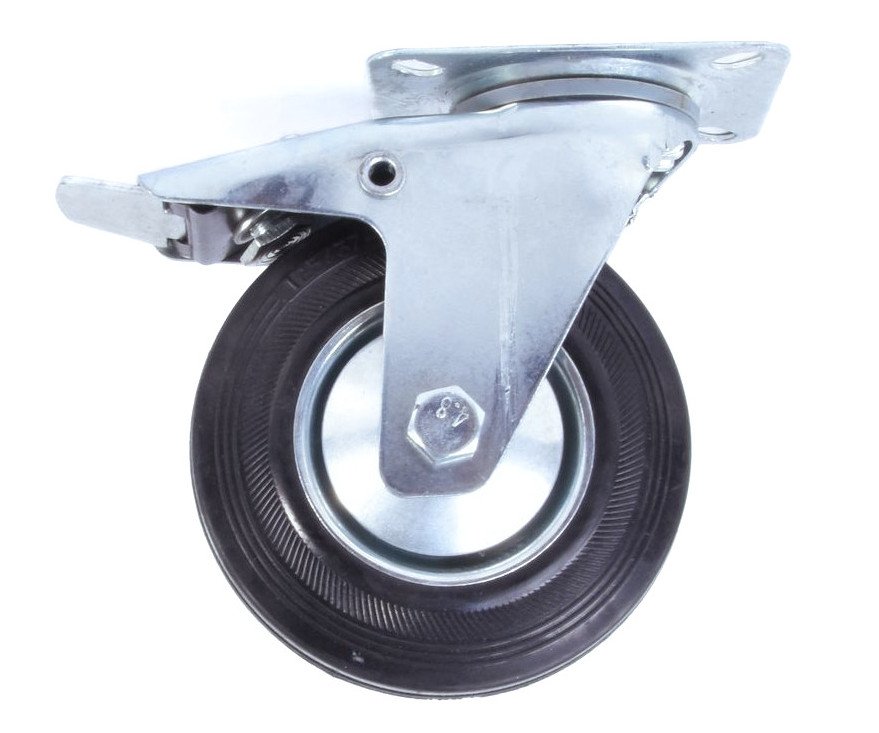 Kolo otočné černé s brzdou - BSR 125