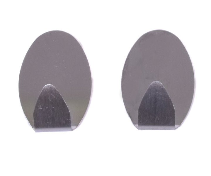 Háček samolepicí nerez ovál 2ks