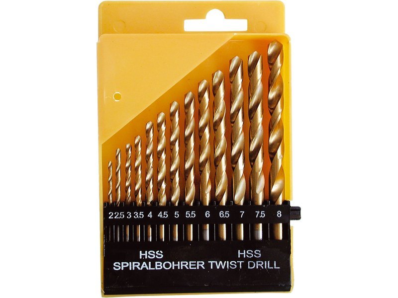 Sada vrtáků do kovu HSS Ti 13ks 2-8mm Extol Craft 1118A