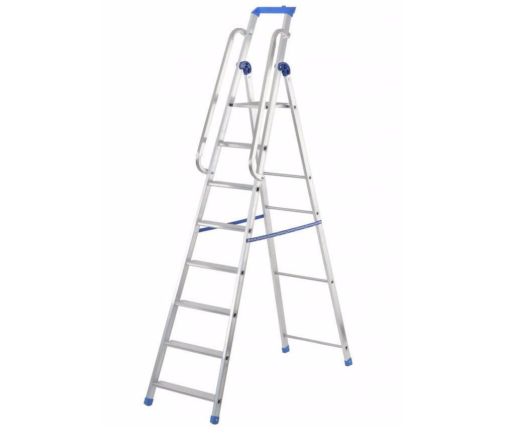Alve profi jednostranné hliníkové schůdky se zábradlím - 10příček 9810+Z