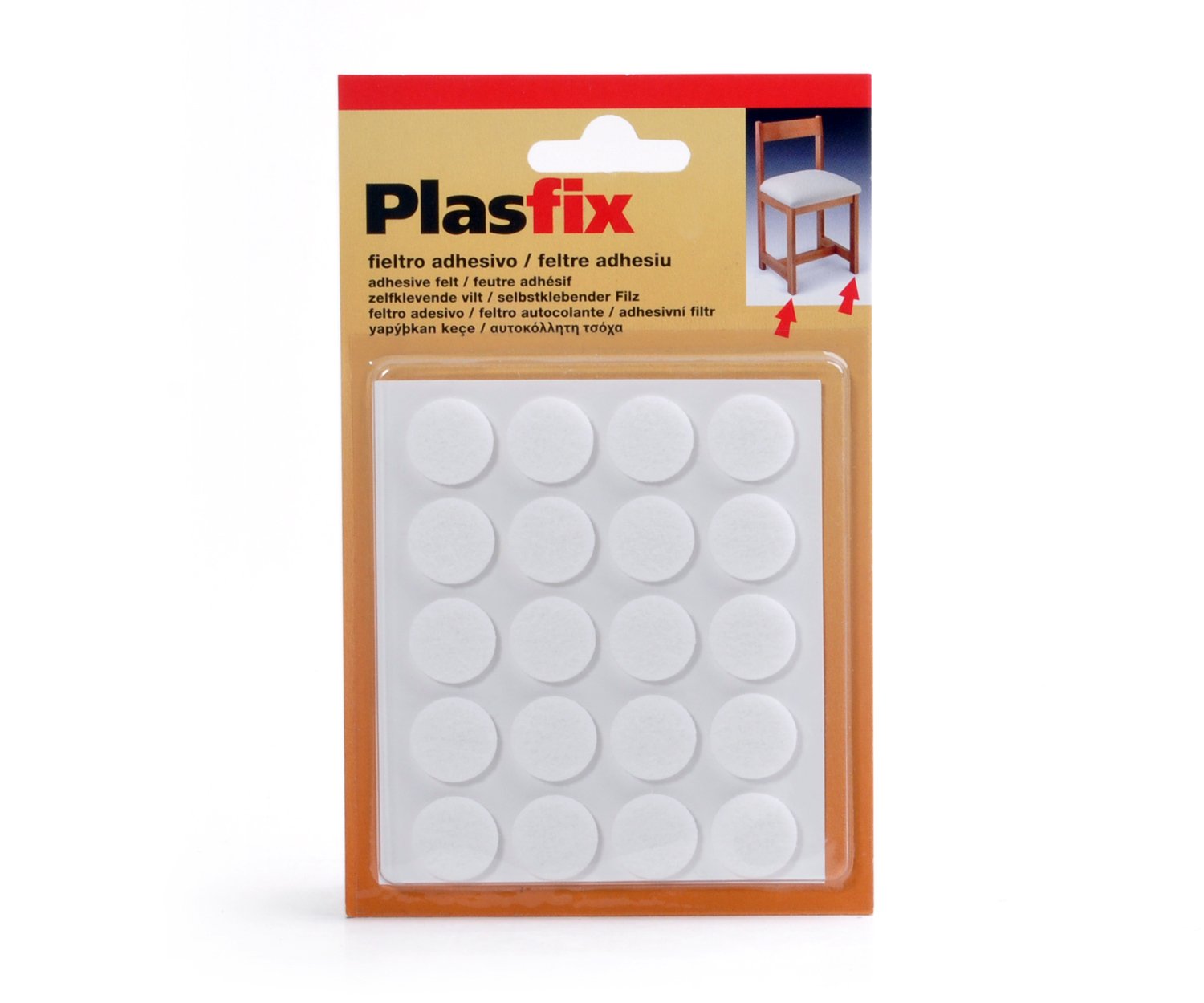 Kluzák filcový kulatý bílý - 22mm 12ks