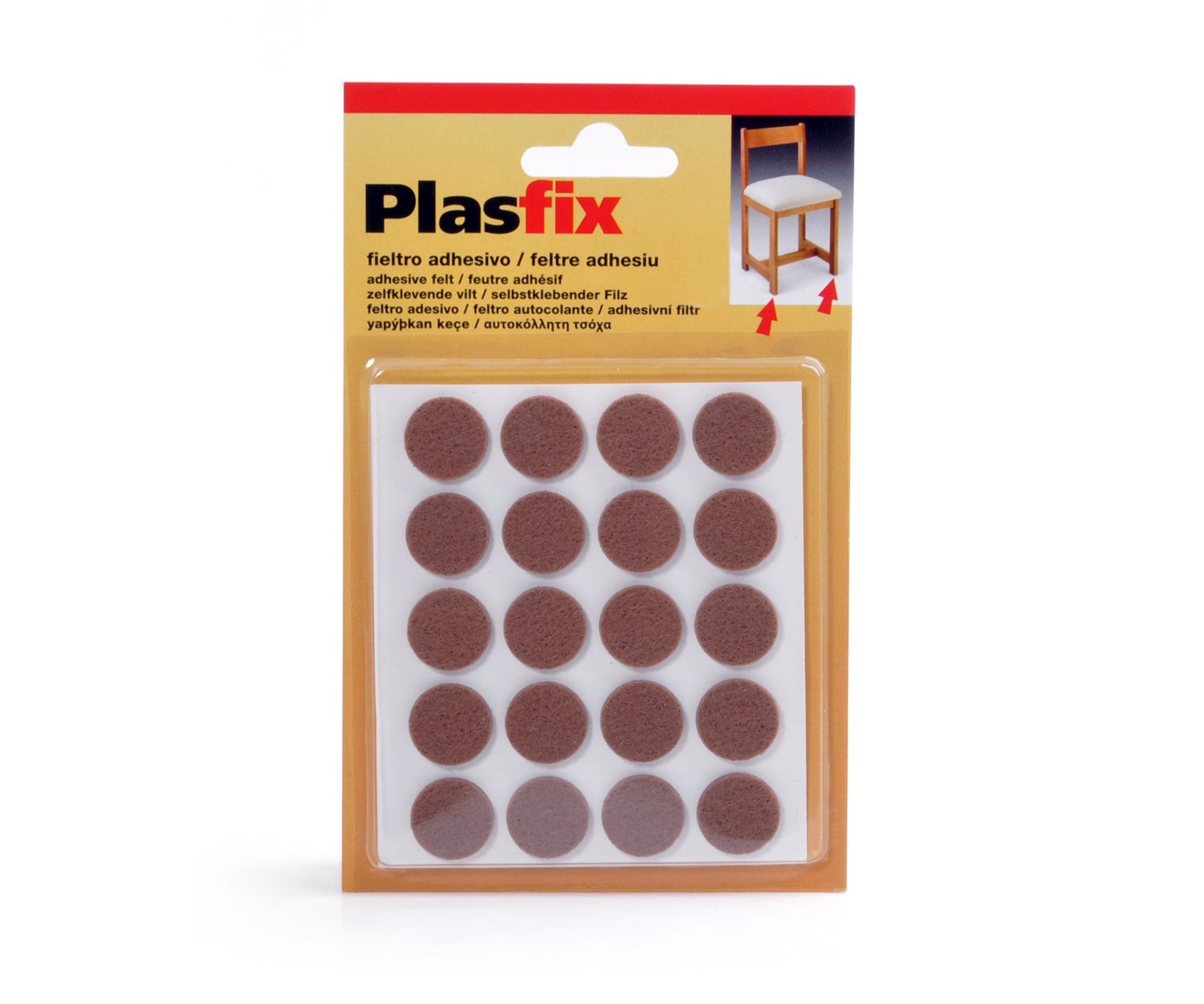 Kluzák filcový kulatý hnědý - 17mm 20ks