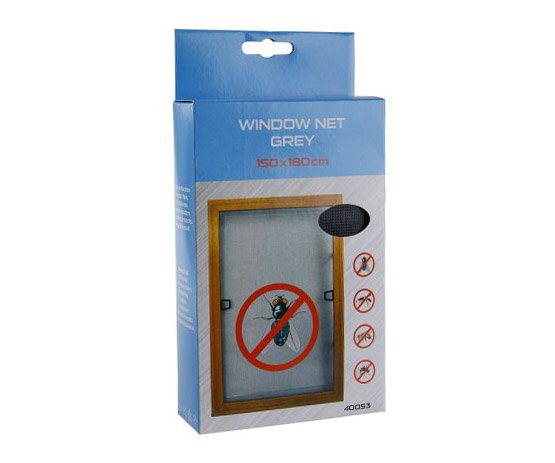 Síť okenní proti hmyzu šedá samolepicí - 150x180cm