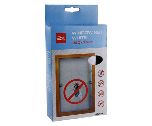 Síť balkonová proti hmyzu bílá samolepicí 2ks
