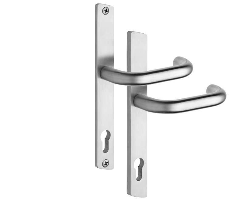 Rostex 850 Jugo štítové dveřní kování - klika-klika pro vložku 90mm Nerez Mat