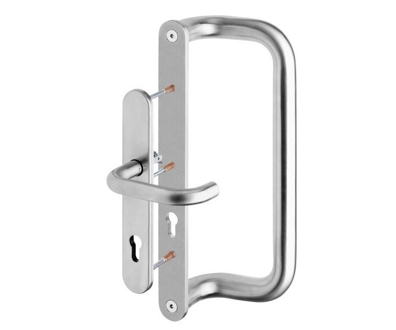 Rostex madlo dveřní trubkové G - klika-štít pro vložku 92mm Nerez Mat