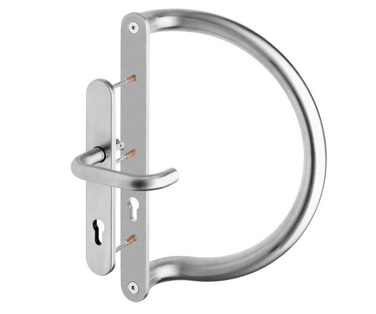 Rostex madlo dveřní trubkové D - štít-štít pro vložku Nerez Mat