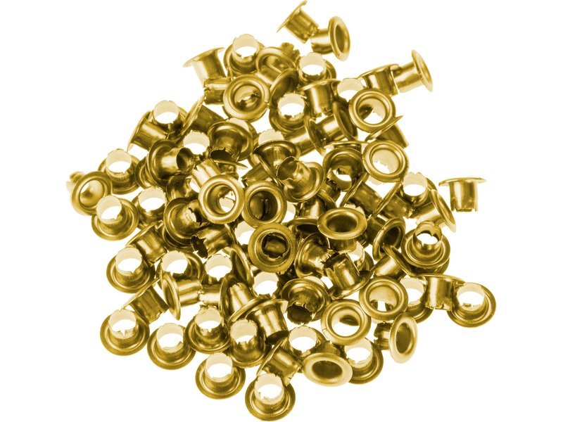 Druky (očka) 4/8mm 100ks Extol Craft - zlatá mosaz