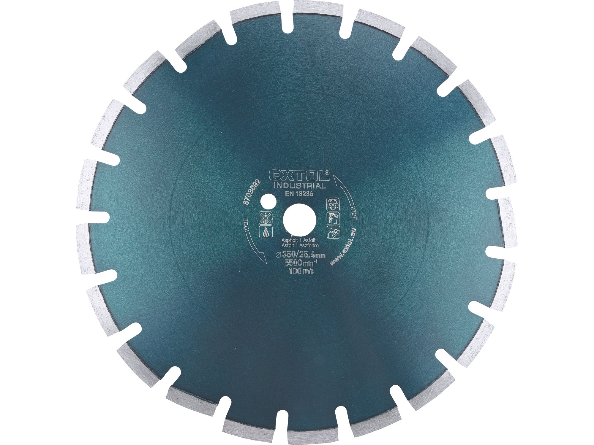 Kotouč diamantový řezný segmentový na asfalt Extol Industrial - 8703092 350x3
