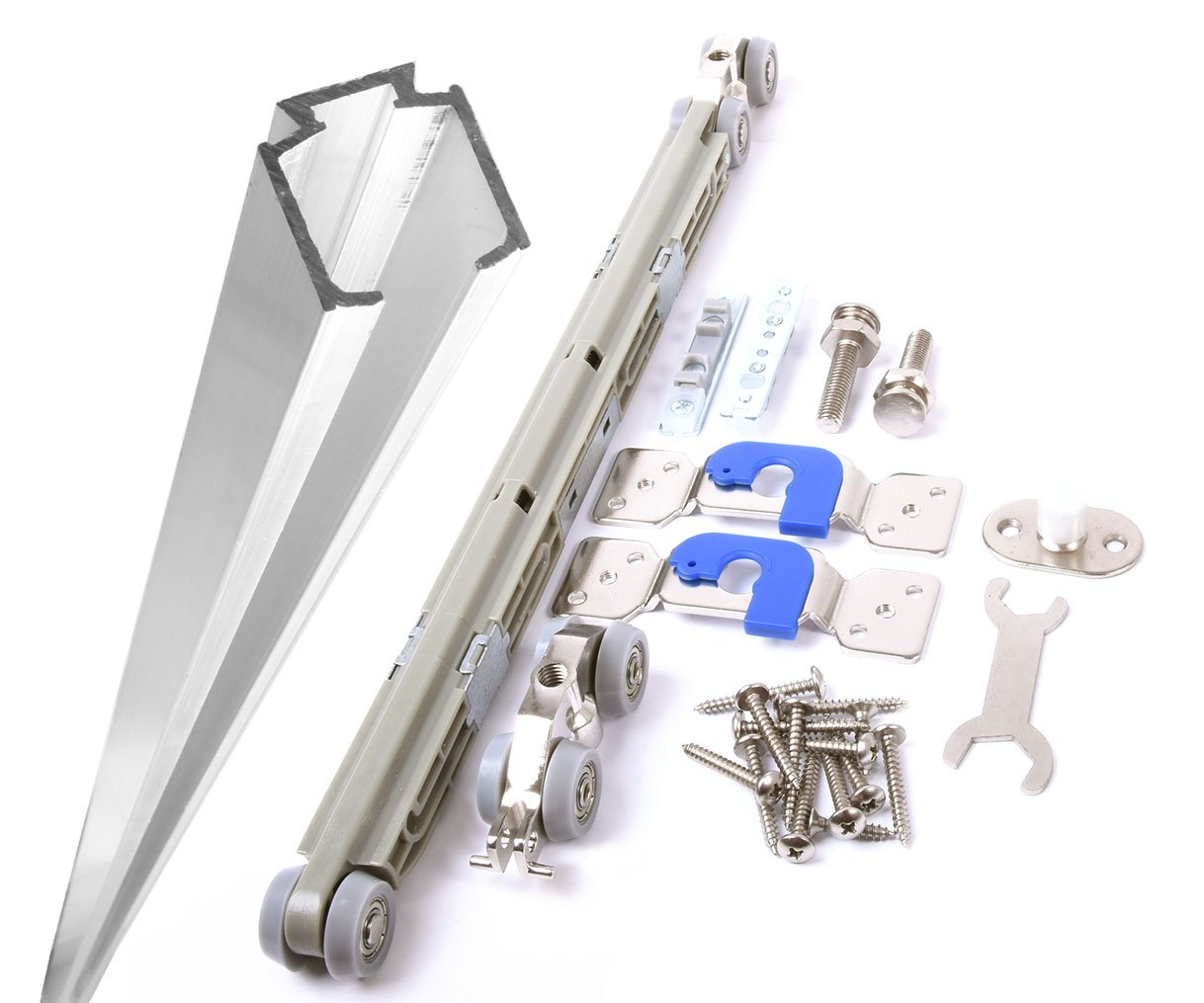 Kování na posuvné dveře Decentis s tlumičem DISoft - AL-2900 sada vozíků s lištou 290cm