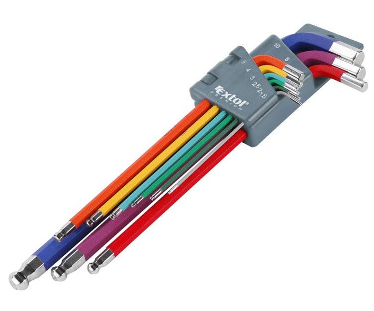 Sada imbus klíčů 9ks 1.5-10mm barevné Extol Premium 8819315