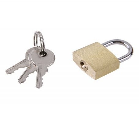 Zámek visací mosaz 3 klíče - 20mm