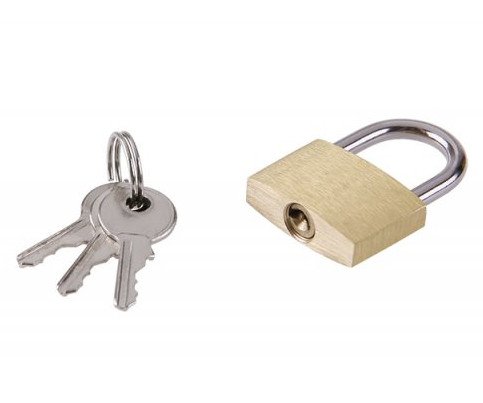 Zámek visací mosaz 3 klíče - 25mm