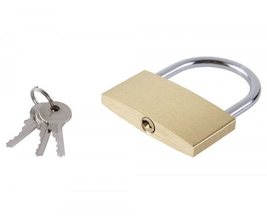 Zámek visací mosaz 3 klíče - 60mm