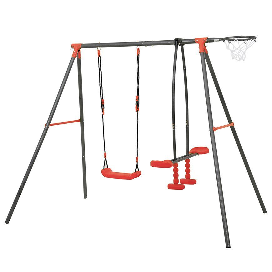 Kovové dětské hřiště Aleks 216x139x180 cm červené Baumax