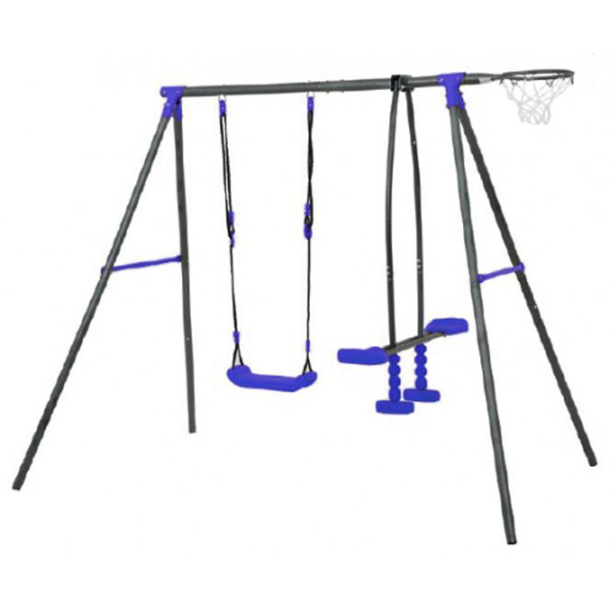 Kovové dětské hřiště Aleks 216x139x180 cm modré Baumax