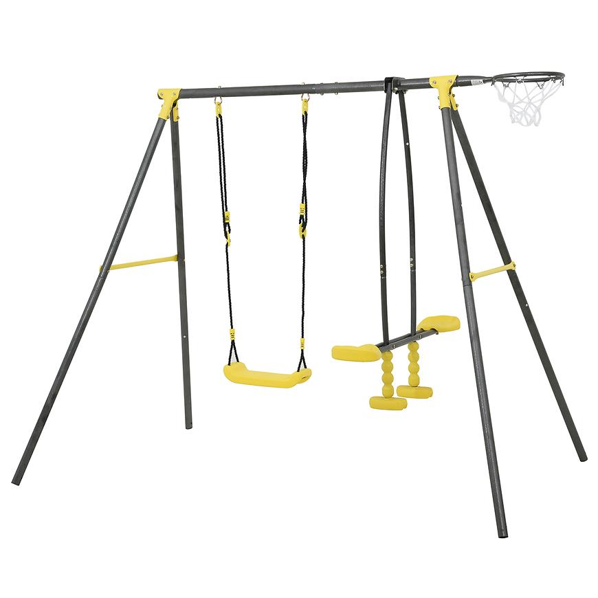 Kovové dětské hřiště Aleks 216x139x180 cm žluté Baumax