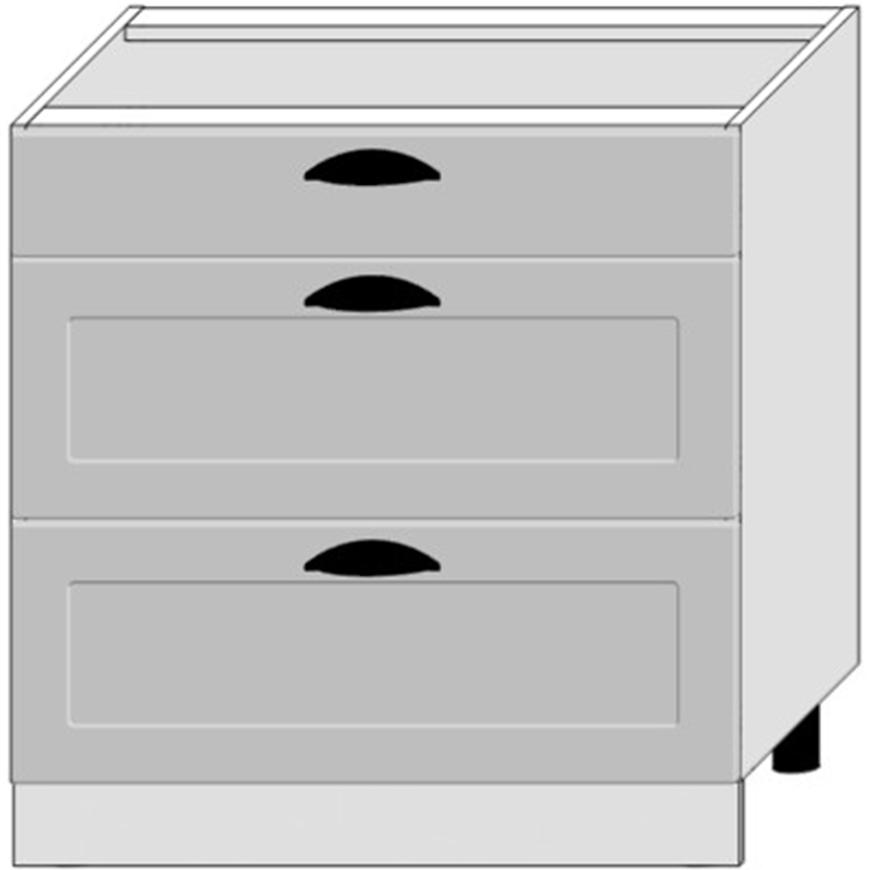 Kuchyňská Skříňka Adele D80s/3 šedá mat/bílá Baumax