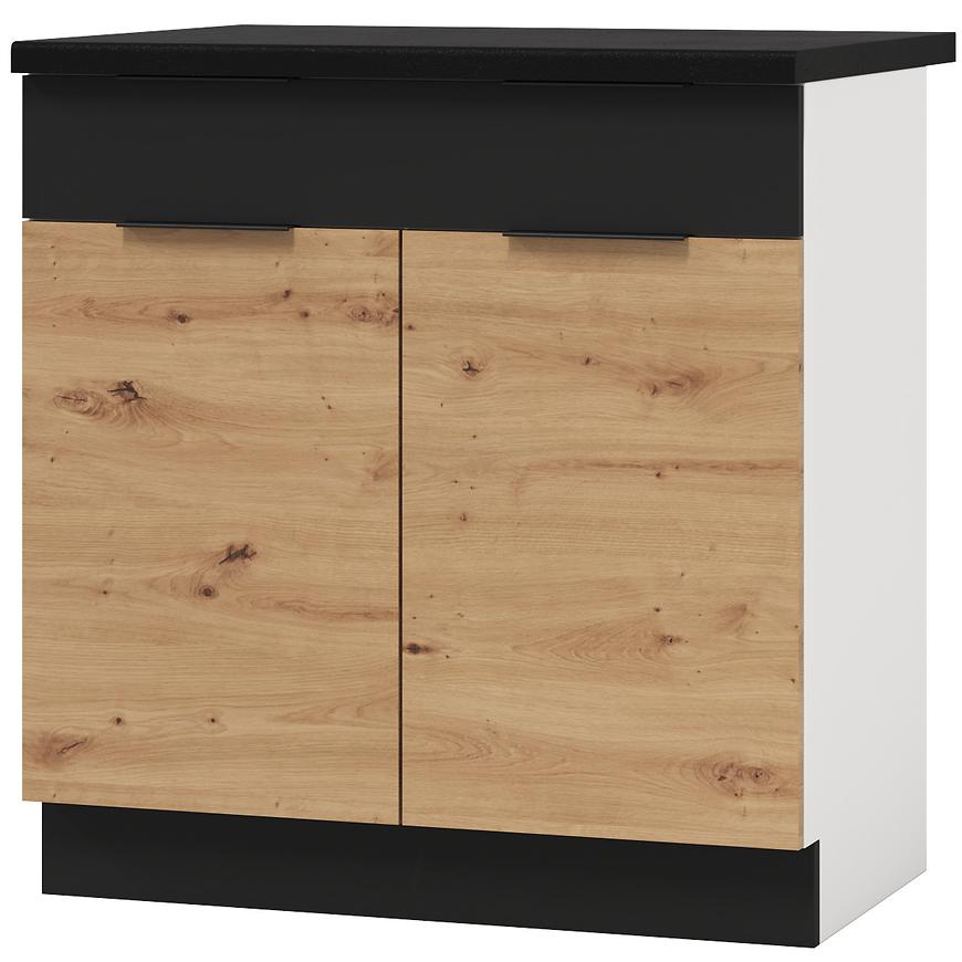 Kuchyňská skříňka Elena D80s1 dub artisan/černá Baumax